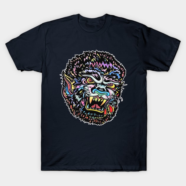 Wolfman Retro Skater Graphic T-Shirt by karlfrey